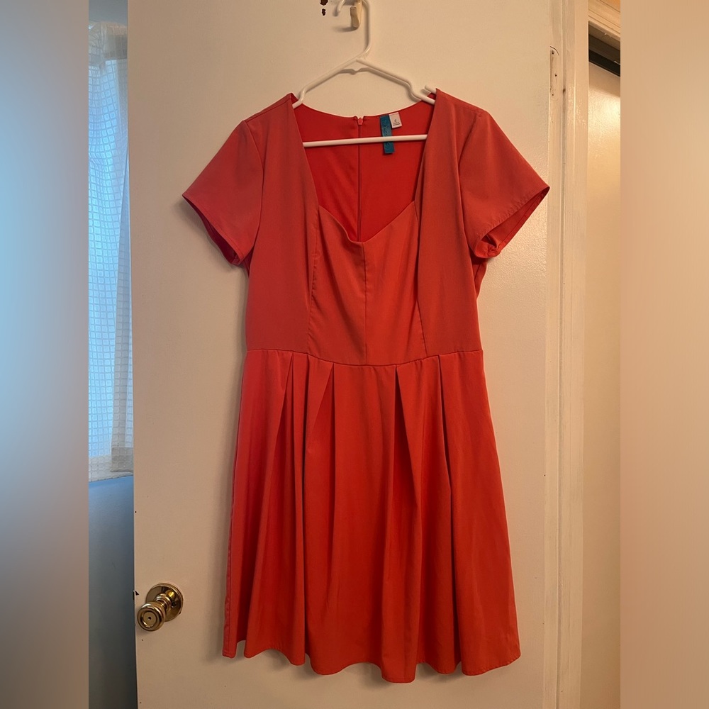 Coral Buttons Dress